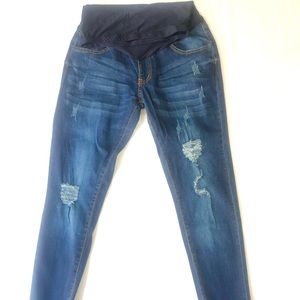Distressed Maternity Jeans, Size Medium